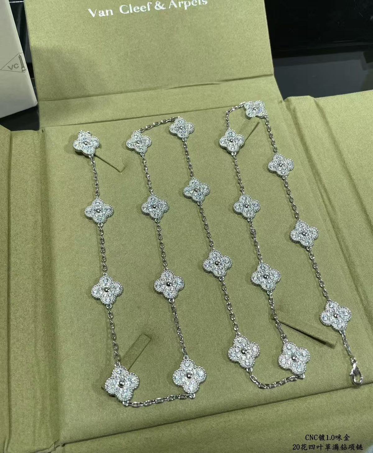 [⭐Hinora Jewelry]CLOVER 20 MOTIFS FULL-DIAMOND NECKLACE