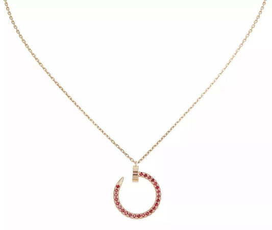 [⭐Hinora Jewelry]JUSTE NECKLACE GOLD RED DIAMONDS