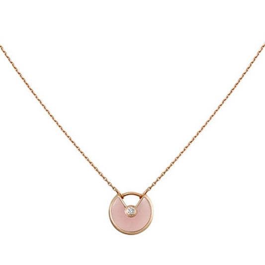 [⭐Hinora Jewelry]AMULETTE ROSE GOLD PINK MOP NECKLACE