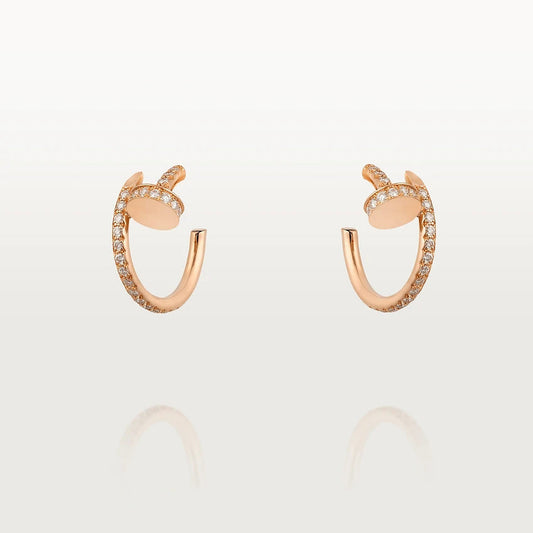 [⭐Hinora Jewelry]JUSTE EARRINGS 12.75MM PINK GOLD DIAMOND