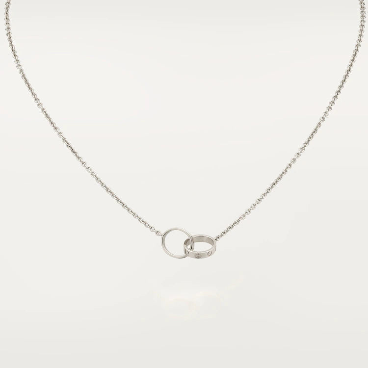 [⭐Hinora Jewelry]LOVE NECKLACE PINK GOLD AND SILVER