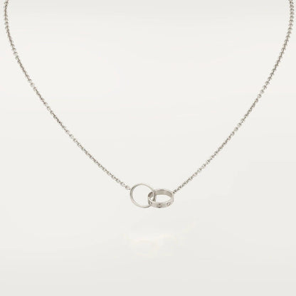 [⭐Hinora Jewelry]LOVE NECKLACE PINK GOLD AND SILVER