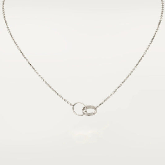 [⭐Hinora Jewelry]LOVE NECKLACE PINK GOLD AND SILVER