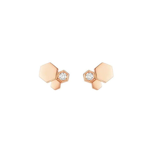 [⭐Hinora Jewelry]BEE LOVE PINK GOLD DIAMOND EARRINGS