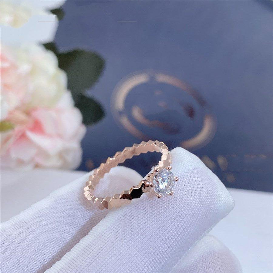 [⭐Hinora Jewelry]BEE LOVE RING PINK GOLD 1 DIAMOND