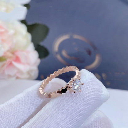 [⭐Hinora Jewelry]BEE LOVE RING PINK GOLD 1 DIAMOND