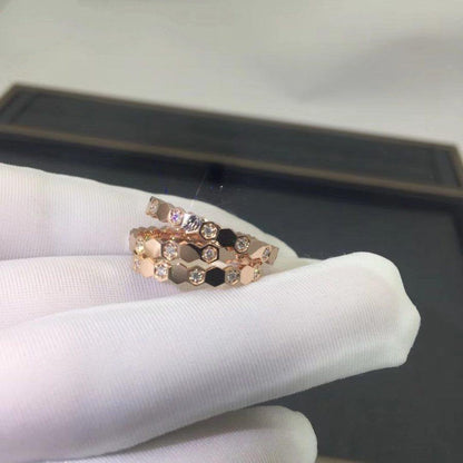 [⭐Hinora Jewelry]BEE LOVE RING PINK GOLD DIAMOND