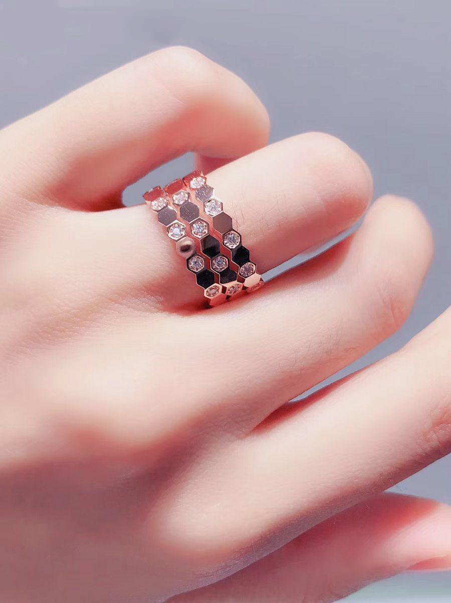[⭐Hinora Jewelry]BEE LOVE RING PINK GOLD DIAMOND