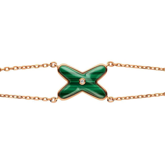 [⭐Hinora Jewelry]JEUX BRACELET MALACHITE PINK GOLD 1 DIAMOND