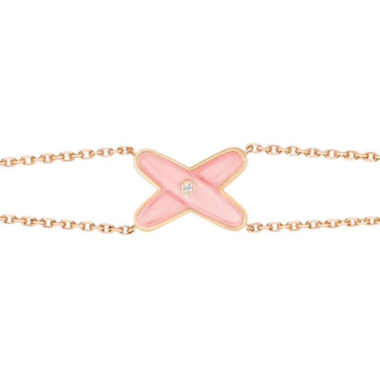 [⭐Hinora Jewelry]JEUX BRACELET PINK MOP PINK GOLD 1 DIAMOND