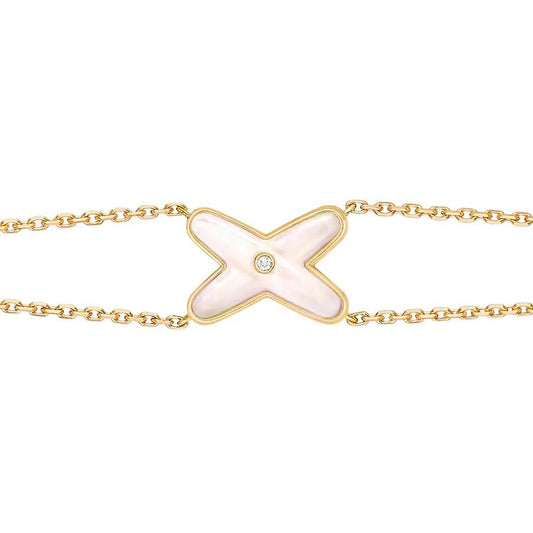 [⭐Hinora Jewelry]JEUX BRACELET WHITE MOP GOLD 1 DIAMOND