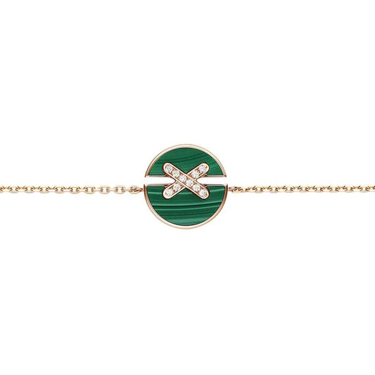 [⭐Hinora Jewelry]JEUX DE BRACELET MALACHITE PINK GOLD DIAMONDS