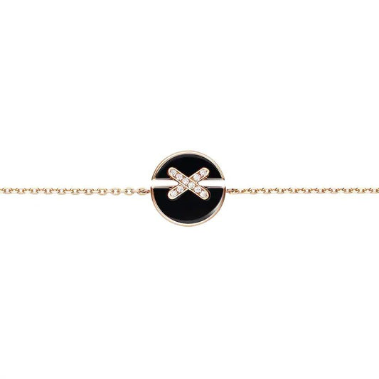[⭐Hinora Jewelry]JEUX DE BRACELET ONYX PINK GOLD DIAMOND