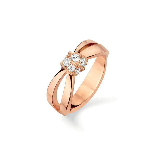 [⭐Hinora Jewelry]LIENS RING PINK GOLD DIAMOND