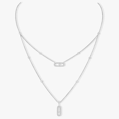 [⭐Hinora Jewelry]MOVE 2 ROW DIAMOND NECKLACE