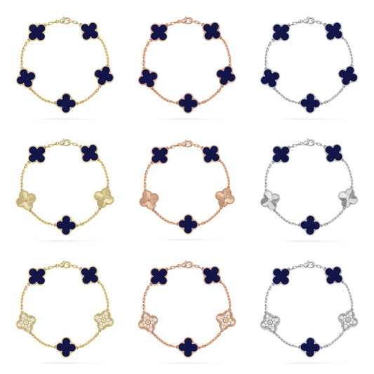 [⭐Hinora Jewelry]CLOVER 5 MOTIF LAPIS LAZULI BRACELET COLLECTION