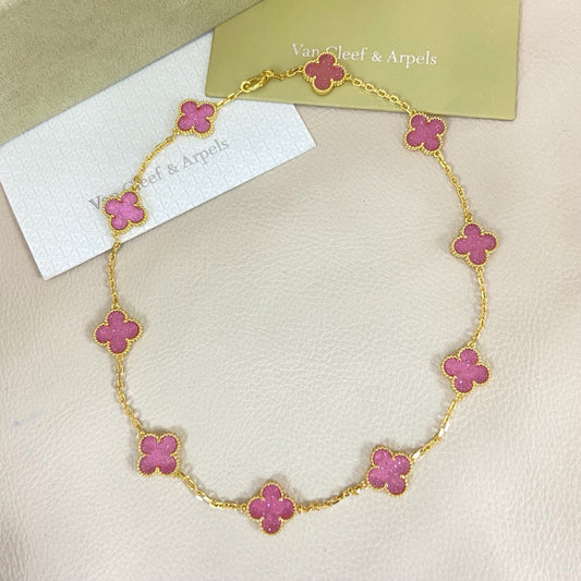 [⭐Hinora Jewelry]CLOVER 10 MOTIFS  NEW BUBBLE PINK ENAMEL
