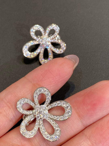 [⭐Hinora Jewelry]FLOWERLACE EARRINGS FULL DIAMONDS