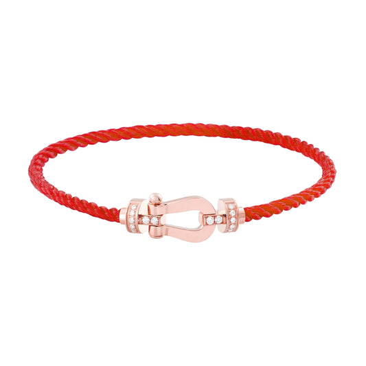 [⭐Hinora Jewelry]FORCE 10 HALF DIAMOND PINK GOLD RED CORDERI LARGE AND MEDIUM MODEL