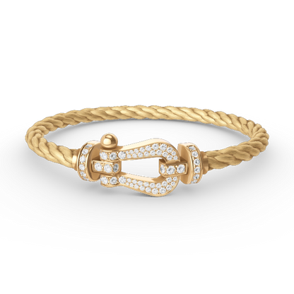 [⭐Hinora Jewelry]FORCE LARGE HORSESHOE FULL DIAMOND BRACELET GOLD