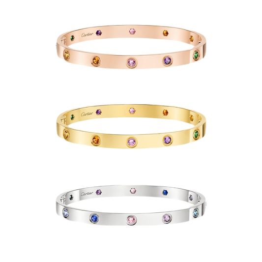 [⭐Hinora Jewelry] 2026 RAINBOW LOVE BRACELET 6.1MM  10 DIAMONDS