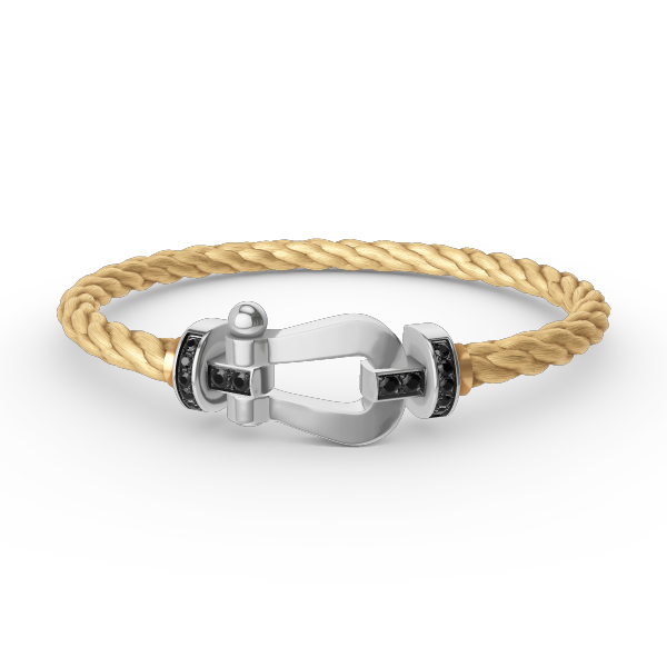 [⭐Hinora Jewelry]FORCE LARGE HORSESHOE BLACK DIAMOND BRACELET SILVER
