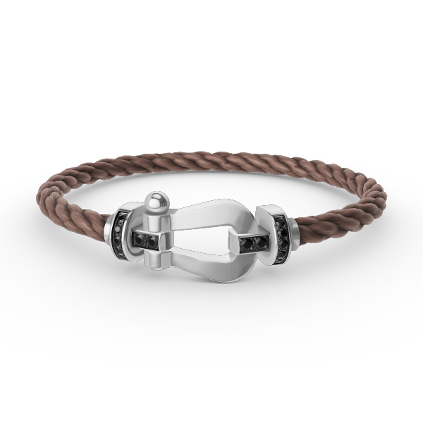 [⭐Hinora Jewelry]FORCE LARGE HORSESHOE BLACK DIAMOND BRACELET SILVER