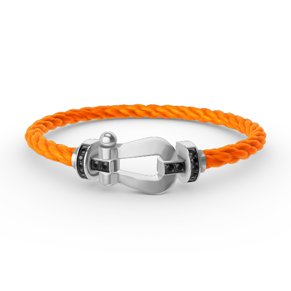 [⭐Hinora Jewelry]FORCE LARGE HORSESHOE BLACK DIAMOND BRACELET SILVER