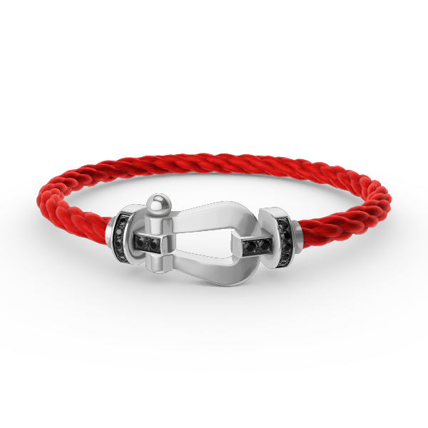 [⭐Hinora Jewelry]FORCE LARGE HORSESHOE BLACK DIAMOND BRACELET SILVER
