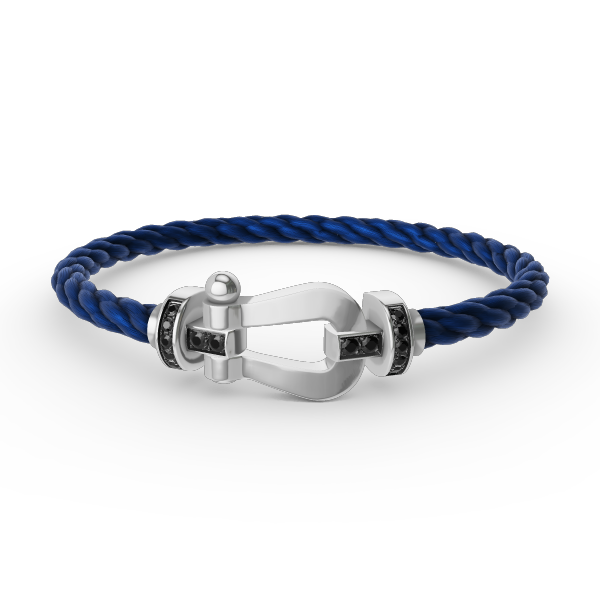 [⭐Hinora Jewelry]FORCE LARGE HORSESHOE BLACK DIAMOND BRACELET SILVER