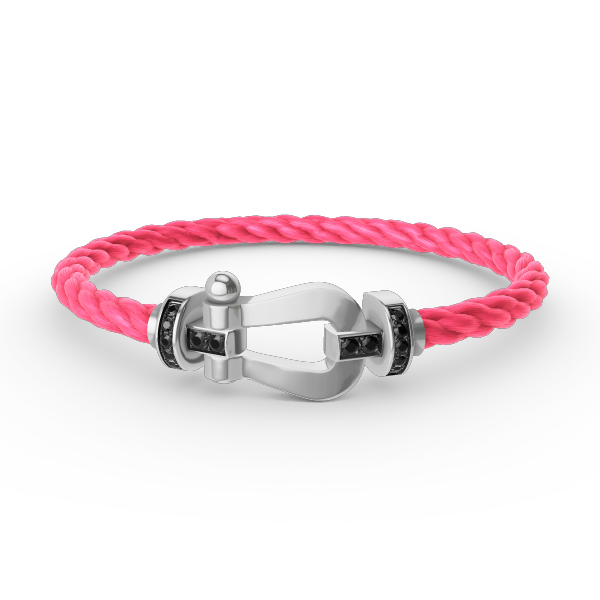 [⭐Hinora Jewelry]FORCE LARGE HORSESHOE BLACK DIAMOND BRACELET SILVER