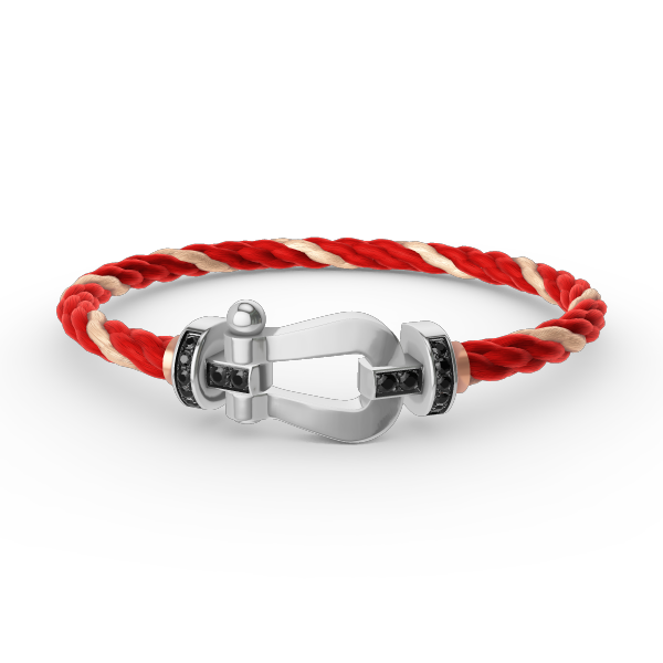 [⭐Hinora Jewelry]FORCE LARGE HORSESHOE BLACK DIAMOND BRACELET SILVER