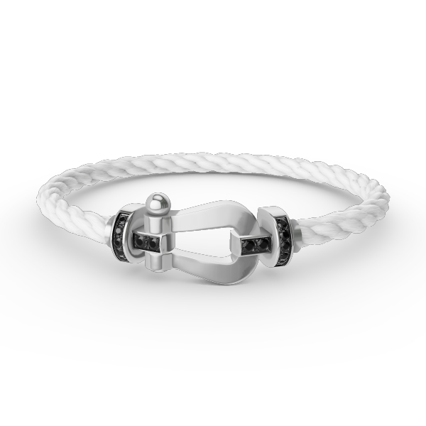 [⭐Hinora Jewelry]FORCE LARGE HORSESHOE BLACK DIAMOND BRACELET SILVER