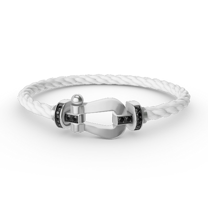 [⭐Hinora Jewelry]FORCE LARGE HORSESHOE BLACK DIAMOND BRACELET SILVER