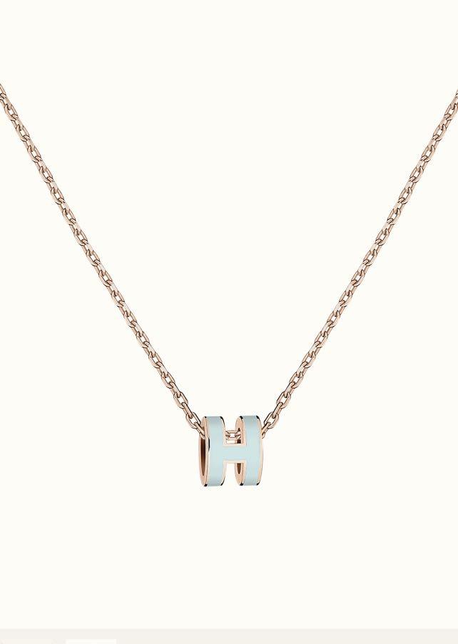 [⭐Hinora Jewelry]POP H LIGHT BLUE NECKLACE