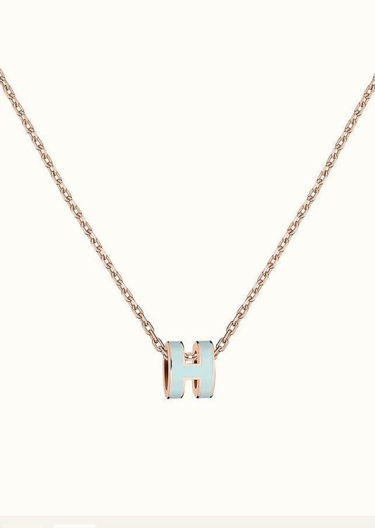 [⭐Hinora Jewelry]POP H LIGHT BLUE NECKLACE
