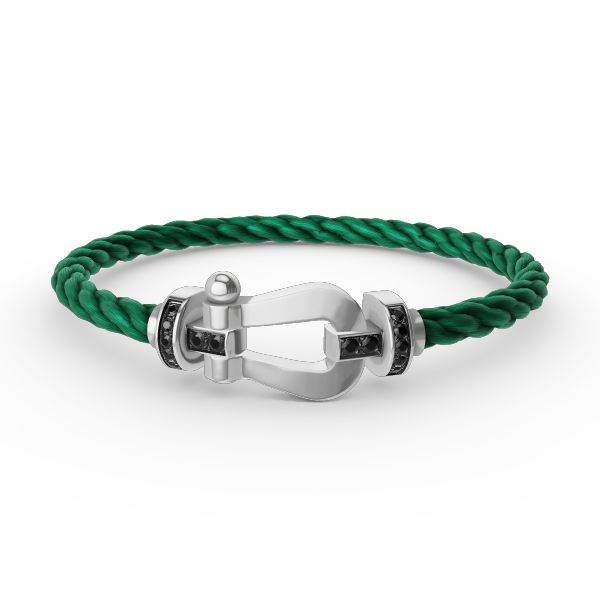 [⭐Hinora Jewelry]FORCE LARGE HORSESHOE BLACK DIAMOND BRACELET SILVER