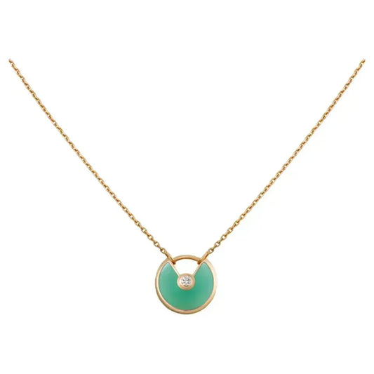 [⭐Hinora Jewelry]AMULETTE GOLD MALACHITE NECKLACE