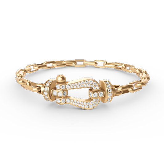 [⭐Hinora Jewelry]FORCE LARGE HORSESHOE CLASP  METAL BRACELET