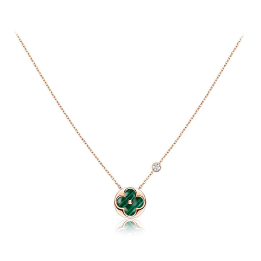 [⭐Hinora Jewelry]SUN PEDANT PINK GOLD 1 DIAMOND NECKLACE