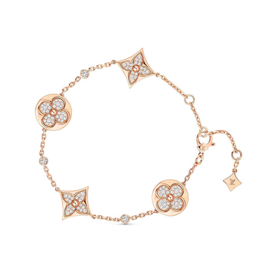 [⭐Hinora Jewelry]STAR AND SUN 4 MOTIFS GOLD DIAMONDS BRACELET