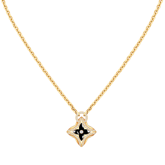 [⭐Hinora Jewelry]STAR PEDANT PINK GOLD DIAMOND NECKLACE
