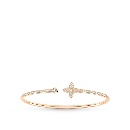 [⭐Hinora Jewelry]IDYLLE PINK GOLD OPEN BRACELET DIAMOND PAVED