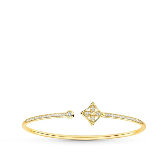 [⭐Hinora Jewelry]IDYLLE GOLD OPEN BRACELET DIAMOND PAVED