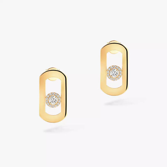 [⭐Hinora Jewelry]So Move Diamond Earrings in Yellow Gold