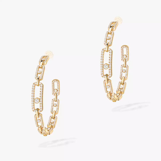[[⭐Hinora Jewelry]Move Link Diamond Hoop Earrings