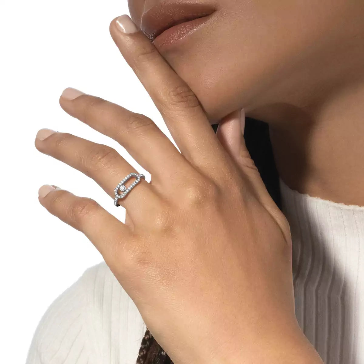 [⭐Hinora Jewelry]Move Uno Diamond Ring in Gold