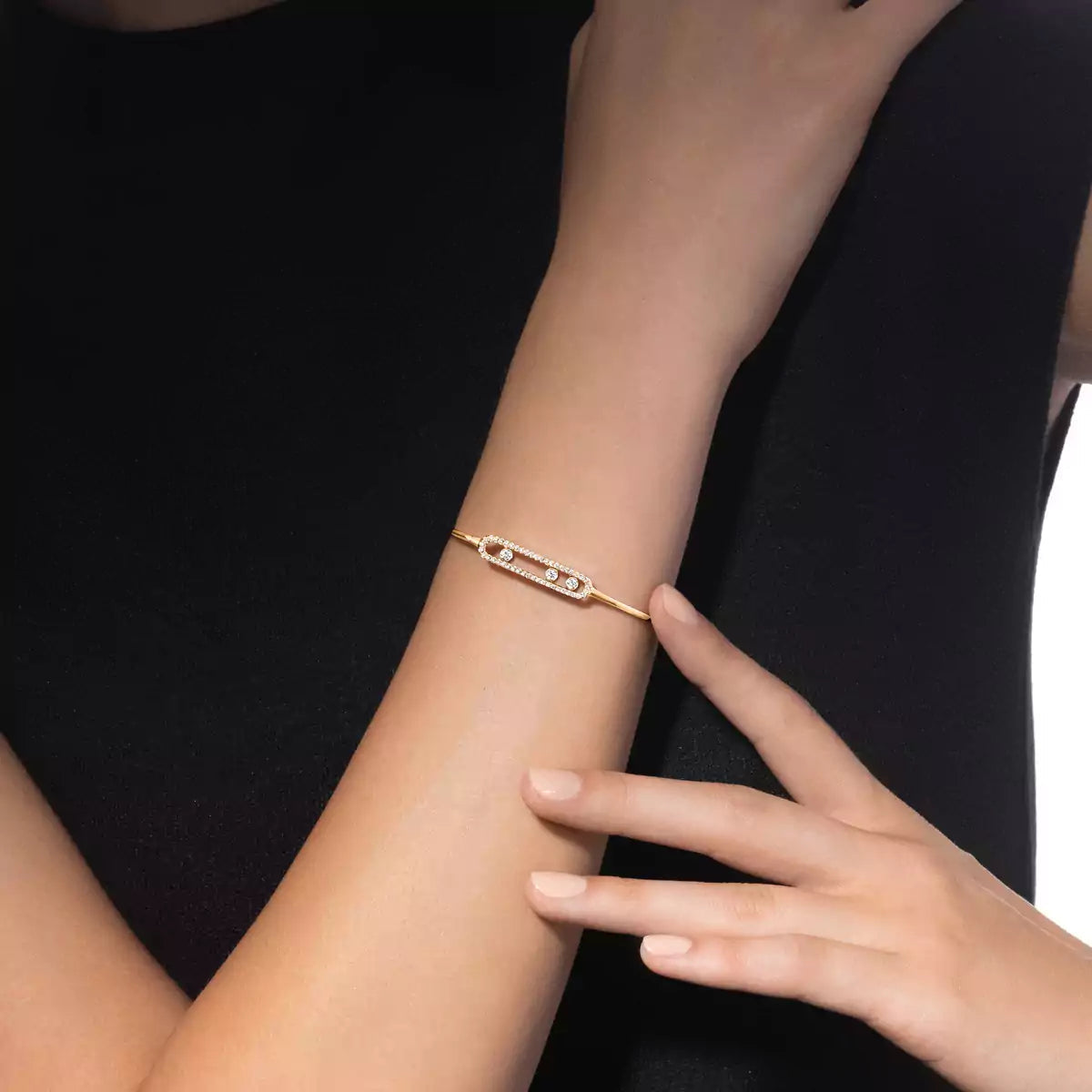 [⭐Hinora Jewelry]Move Pavé Diamond Bangle Bracelet M