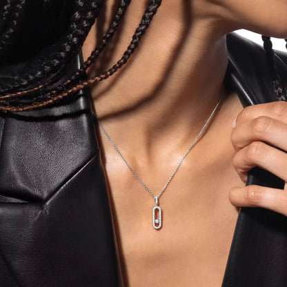 [⭐Hinora Jewelry]Move Uno Diamond Necklace in Rose Gold