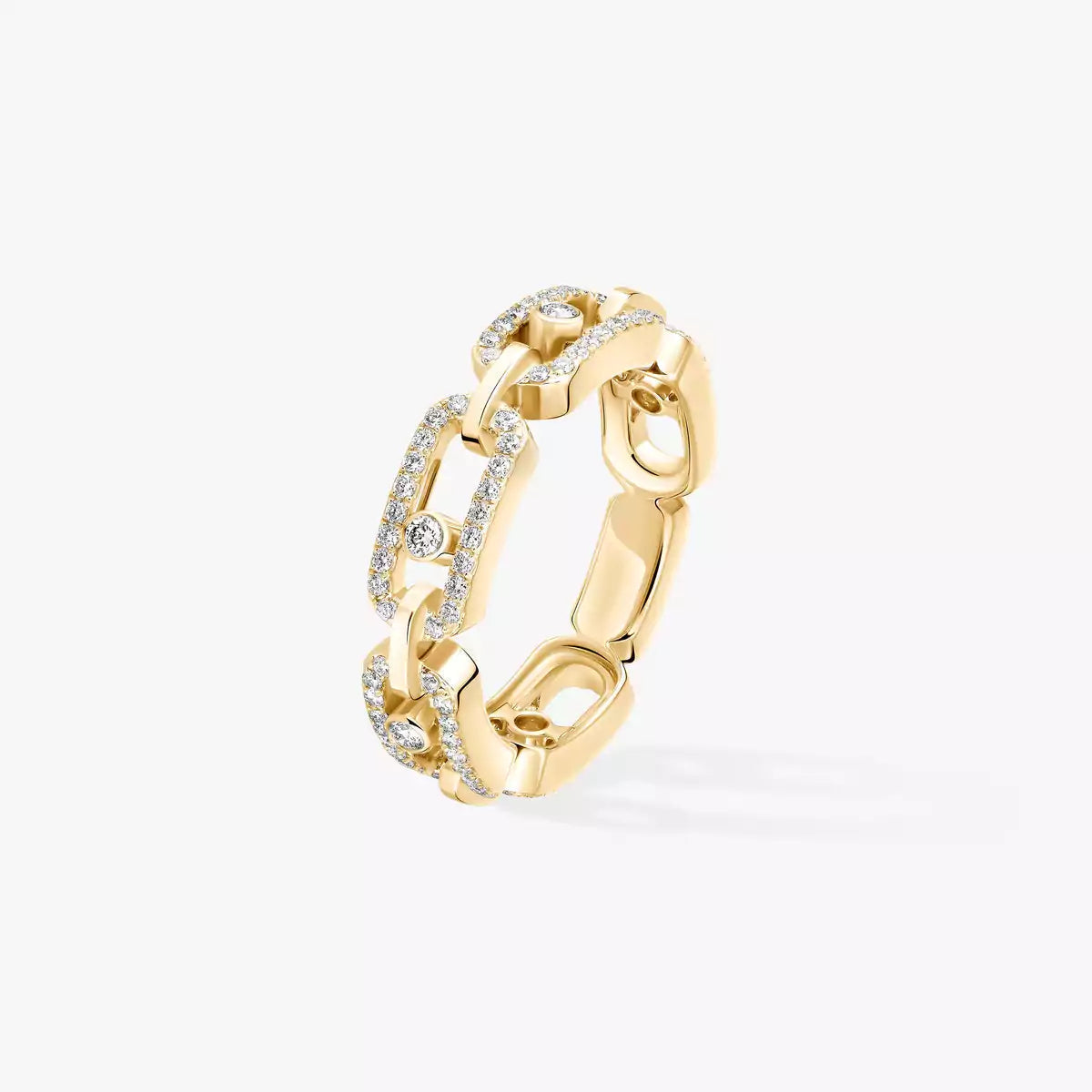 [⭐Hinora Jewelry]Move Link Pave_-Set Diamond Ring in Gold